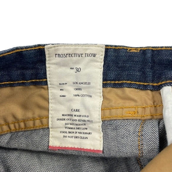 Prospective Flow Blue Dark Wash Mens Button Fly Jeans Size 30x31 Los Angeles - Picture 4 of 5